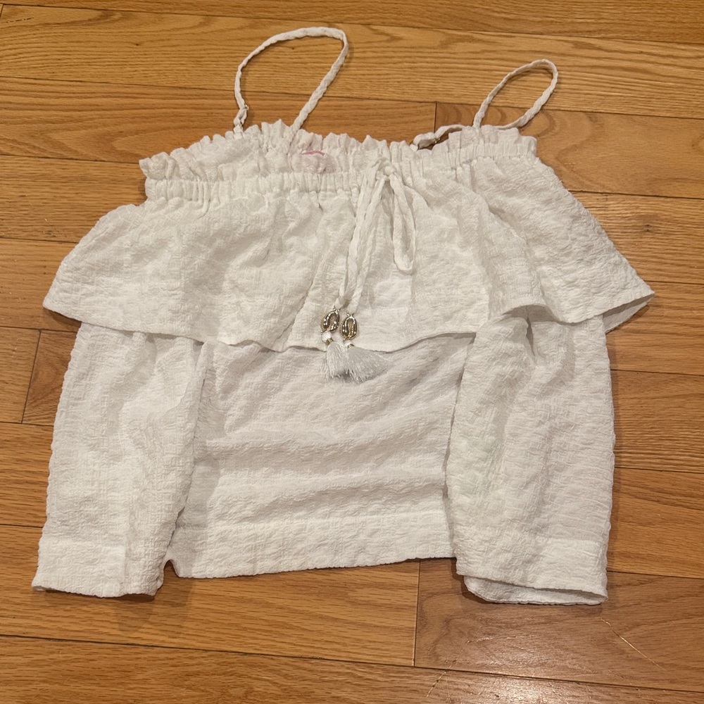 Lilly Pulitzer White Textured Top